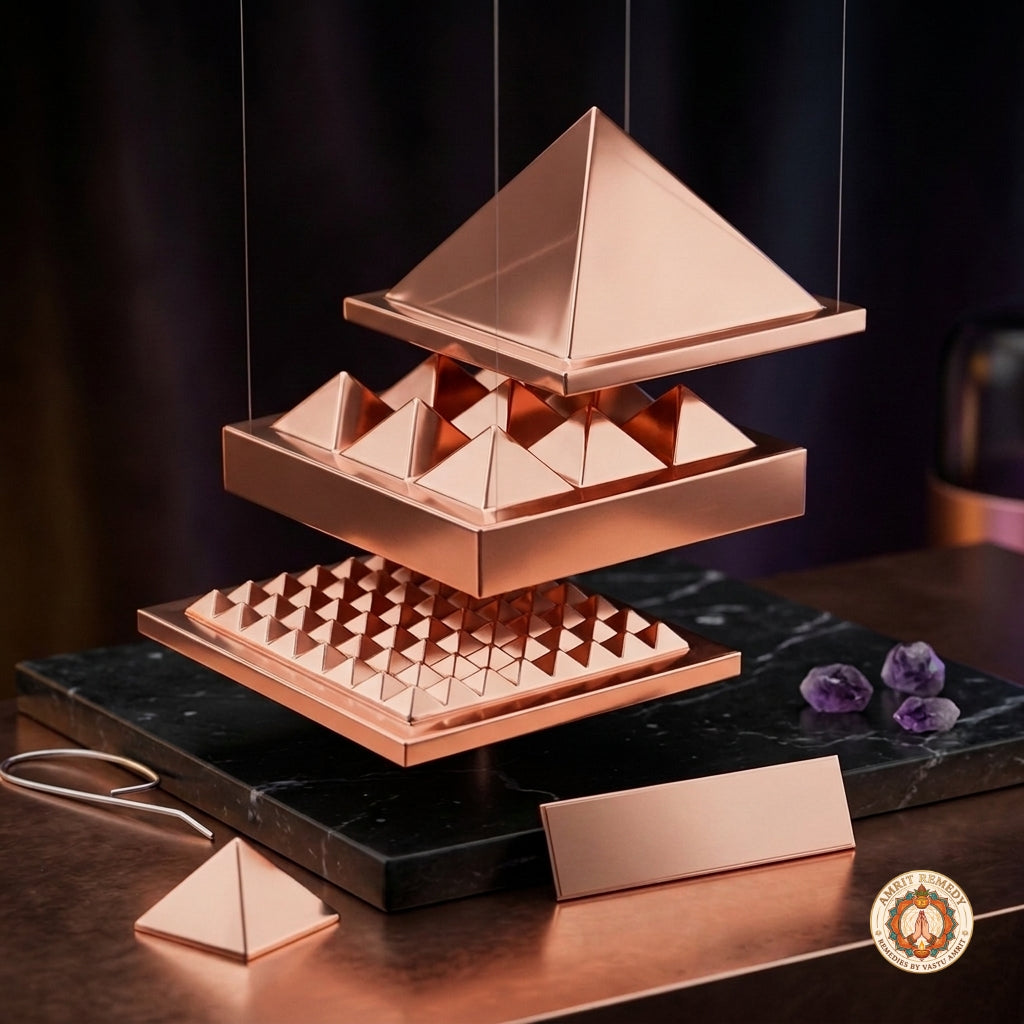 Pure Copper 3-Layer Vastu Pyramid