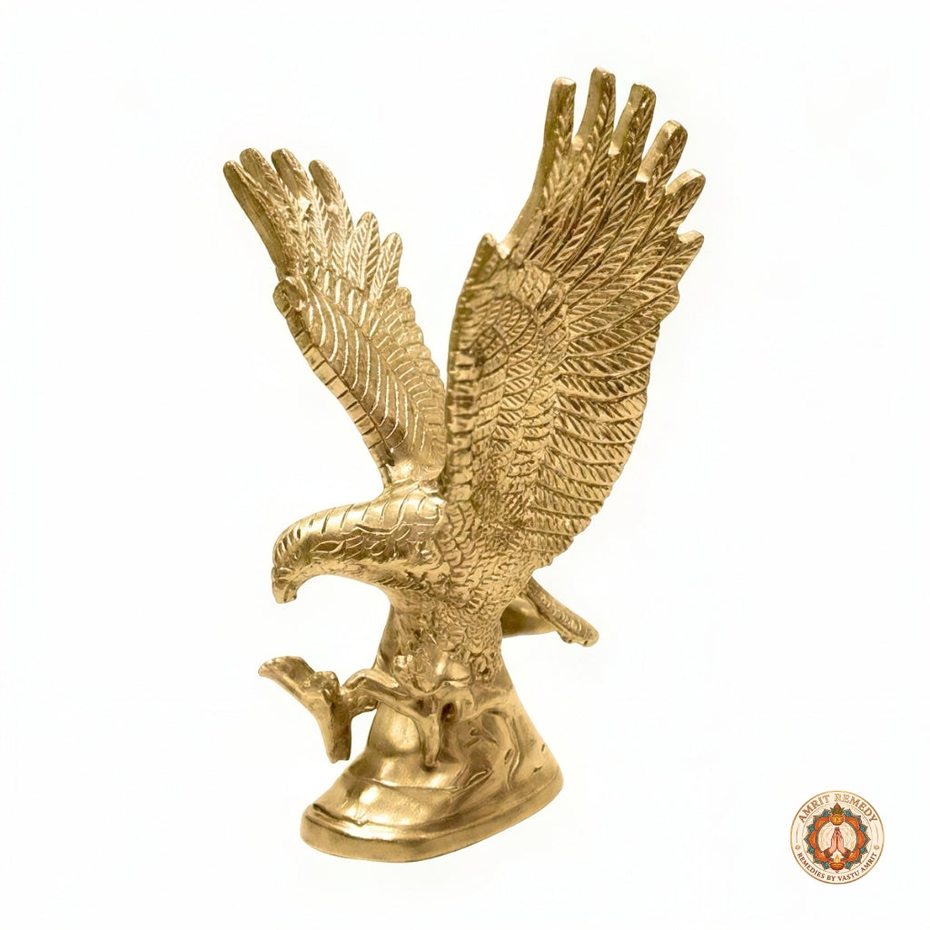Pure Brass Soaring Eagle Idol (15 cm)- Remedy for Sharp Vision, Leadership & Career Success
