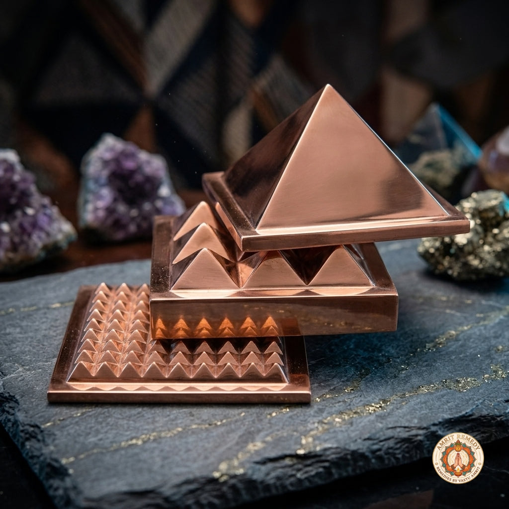 Pure Copper 3-Layer Vastu Pyramid