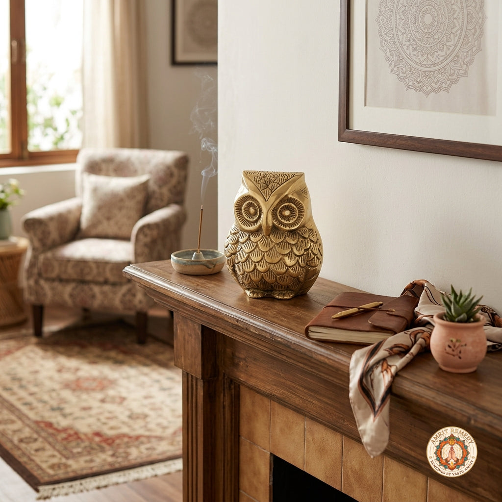 Pure Brass Vastu Owl Idol for Wealth, Wisdom & Positive Energy