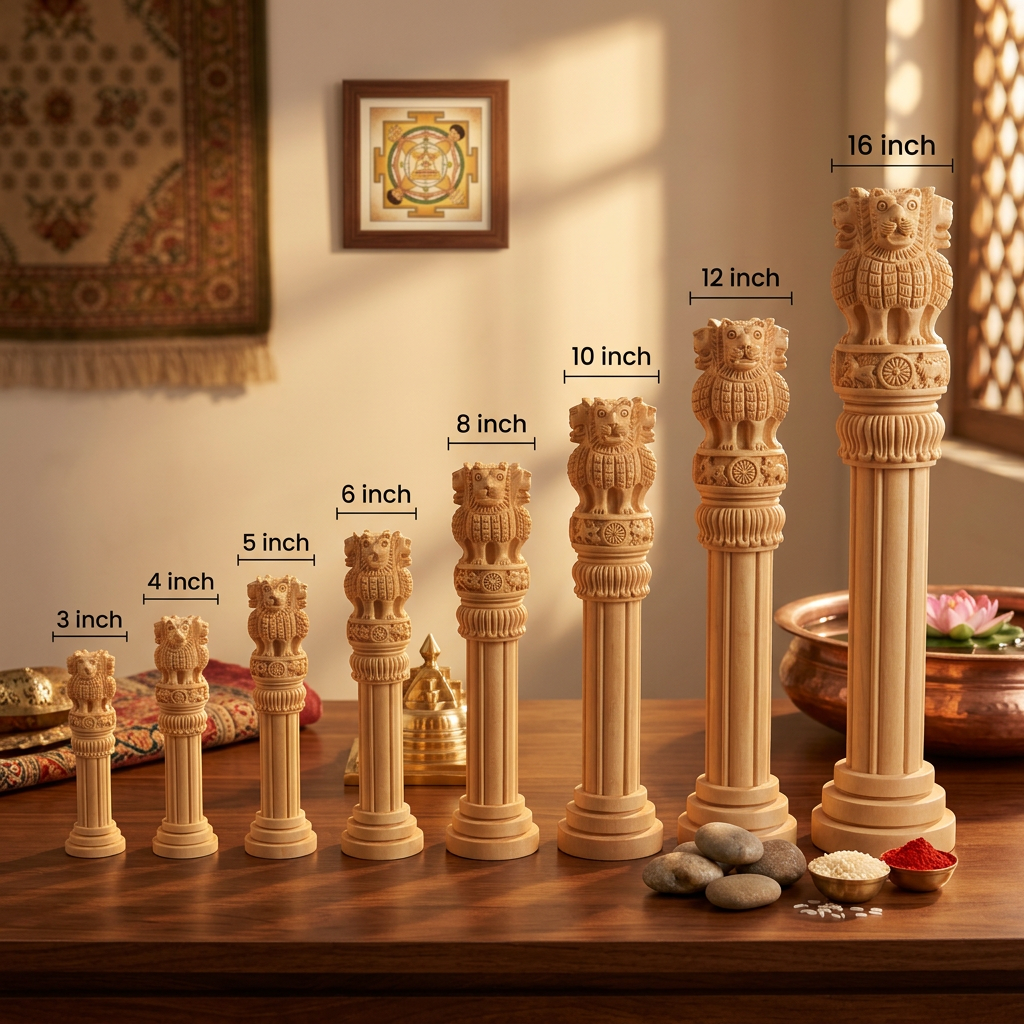 Wooden Ashok Stambh for Office Desk - Career, Government Work and Contracts Vastu