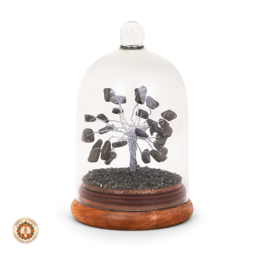 Abundance Pyrite Gemstone Dome Tree for Vastu & Wealth Decor (5 inch)