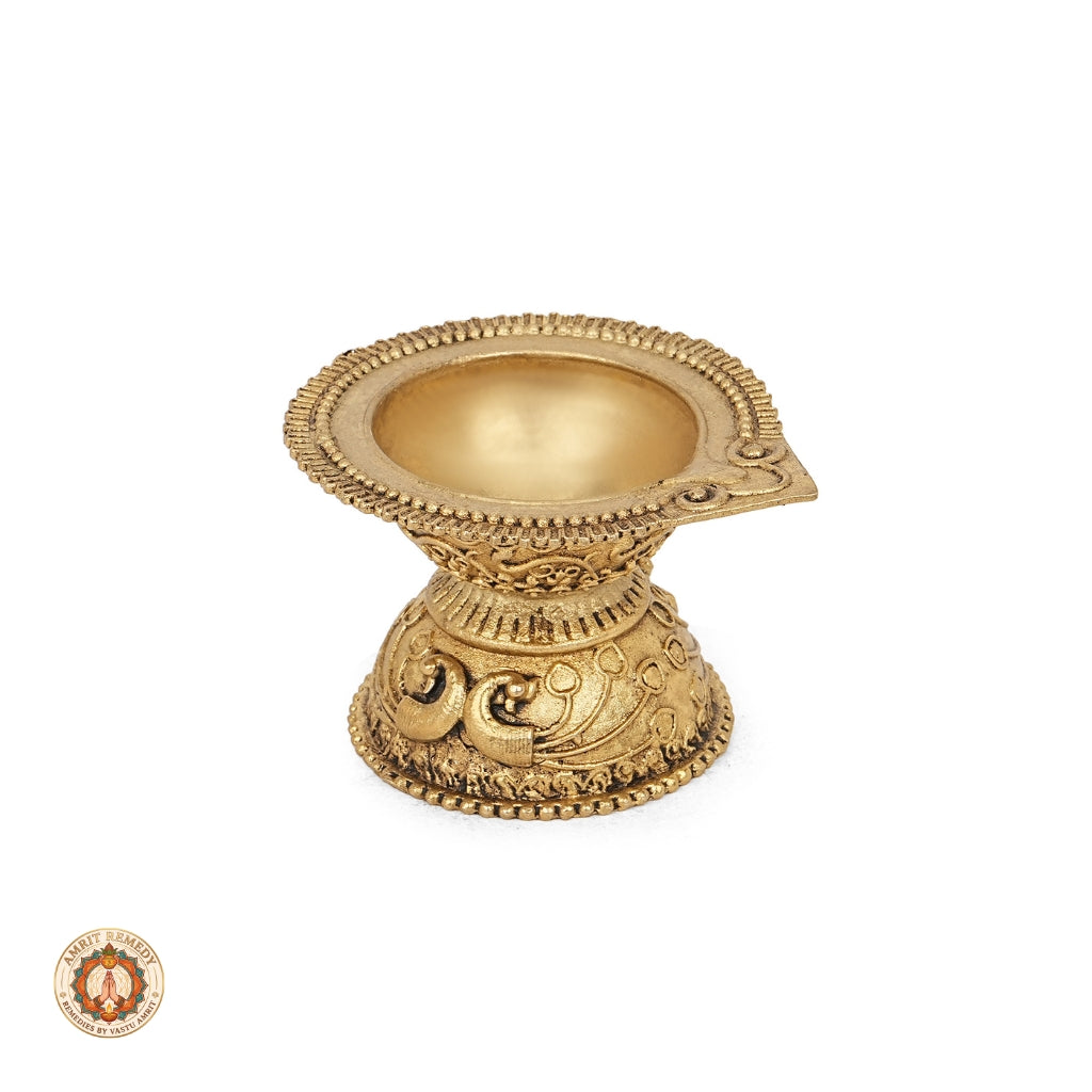 Brass Mayur Oil Lamp for Diwali, Puja & Vastu