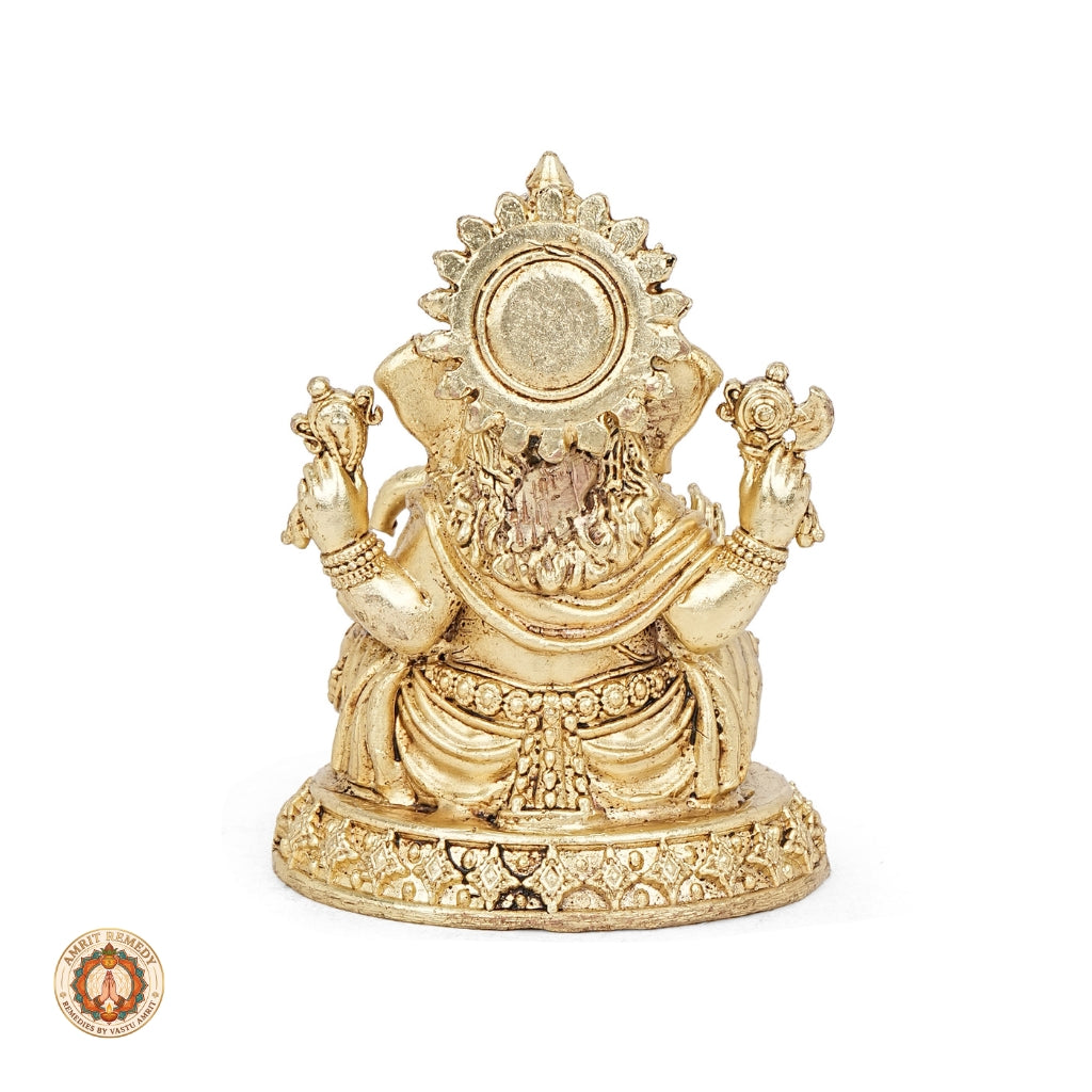 Brass Ganesha Murti for Prosperity, Wisdom & Vastu (9 cm)