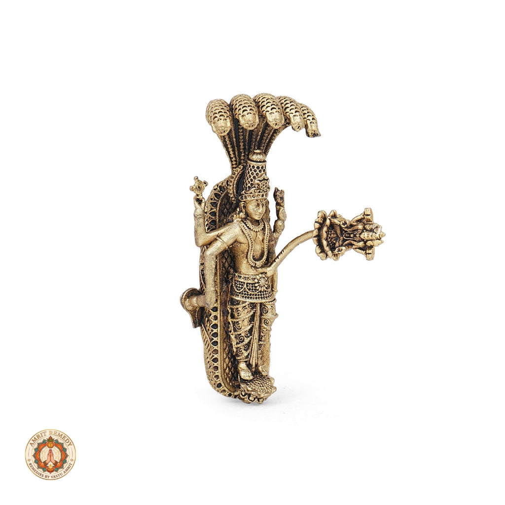 Brass Padmanabha Swamy Murti for Cosmic Peace, Vastu & Pooja