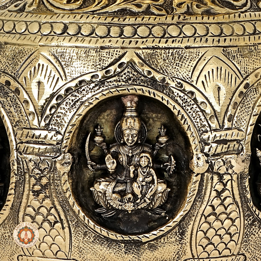 Brass Ashta Lakshmi Kalash for Pooja Room & Kalash Sthapana