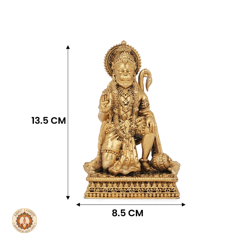 Brass Bajrangbali Murti for Courage, Protection & Vastu (13.5 cm)