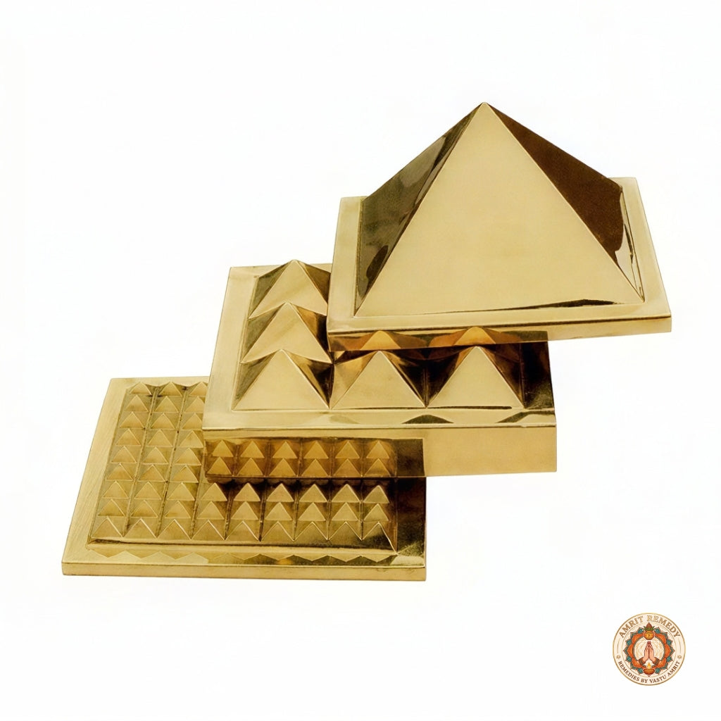 Pure Brass 3-Layer Vastu Pyramid