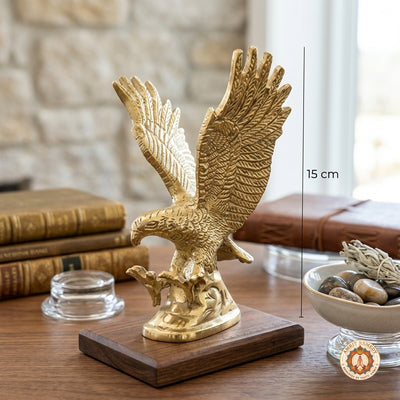 Pure Brass Soaring Eagle Idol (15 cm)- Remedy for Sharp Vision, Leadership & Career Success