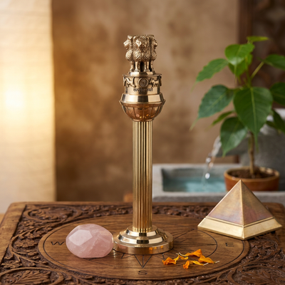Pure Brass Ashoka Pillar: Vastu Remedy for Authority, Government Support & Career Growth