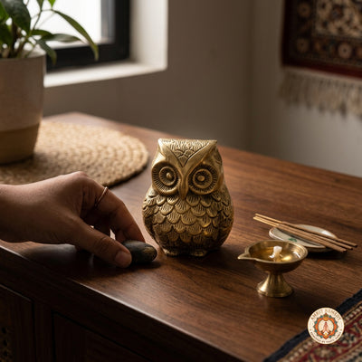 Pure Brass Vastu Owl Idol for Wealth, Wisdom & Positive Energy