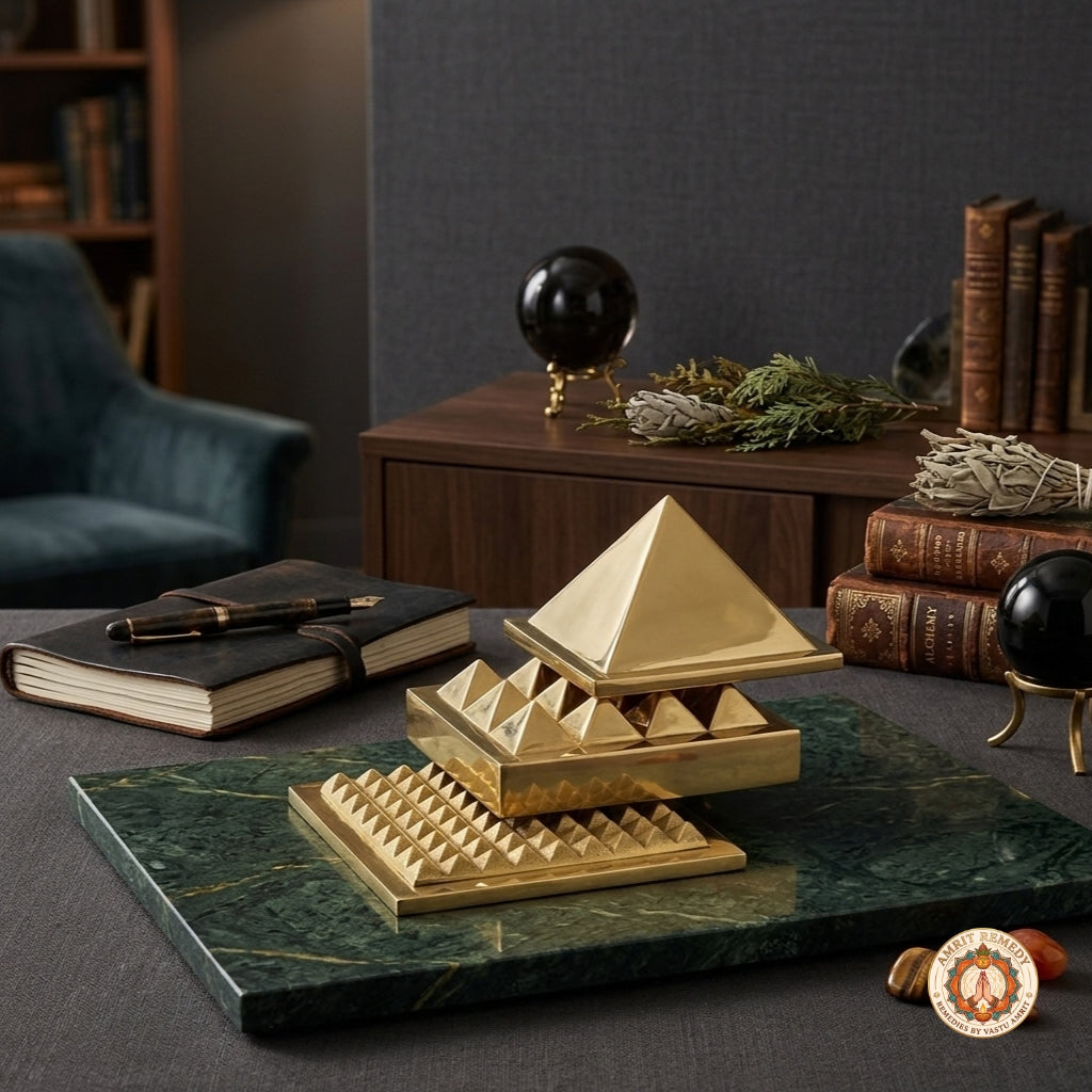 Pure Brass 3-Layer Vastu Pyramid