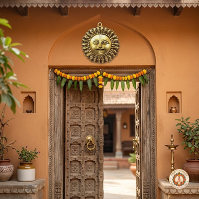 Pure Brass Surya Dev Wall Hanging (6 Inch)