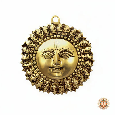 Pure Brass Surya Dev Wall Hanging (6 Inch)