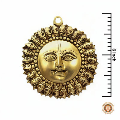 Pure Brass Surya Dev Wall Hanging (6 Inch)