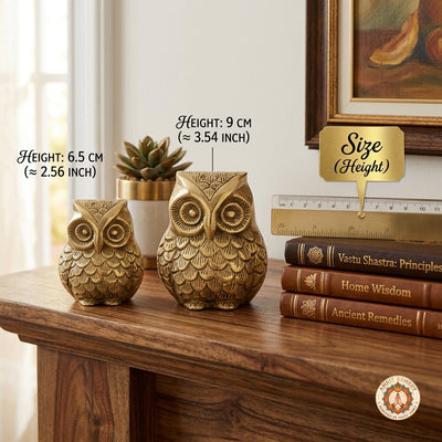 Pure Brass Vastu Owl Idol for Wealth, Wisdom & Positive Energy