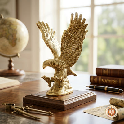 Pure Brass Soaring Eagle Idol (15 cm)- Remedy for Sharp Vision, Leadership & Career Success