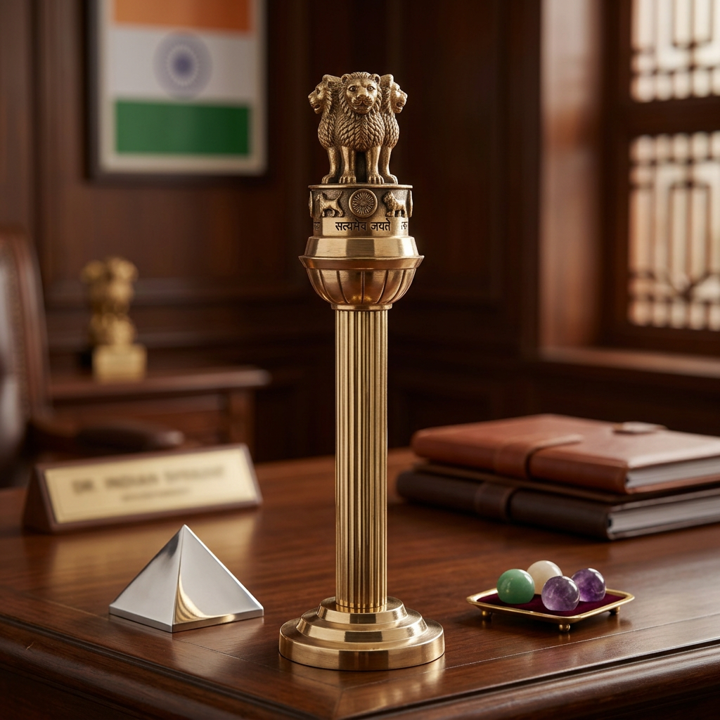Pure Brass Ashoka Pillar: Vastu Remedy for Authority, Government Support & Career Growth