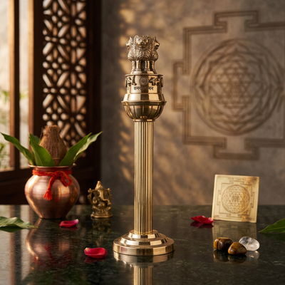 Pure Brass Ashoka Pillar: Vastu Remedy for Authority, Government Support & Career Growth