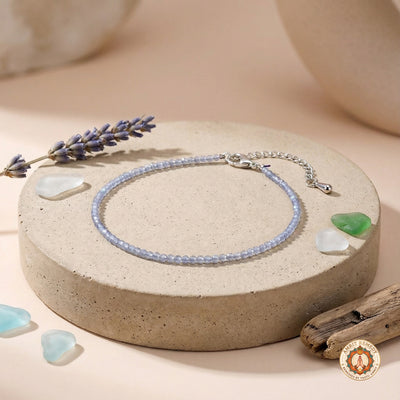 Natural Faceted Lavender Iolite Energy Anklet