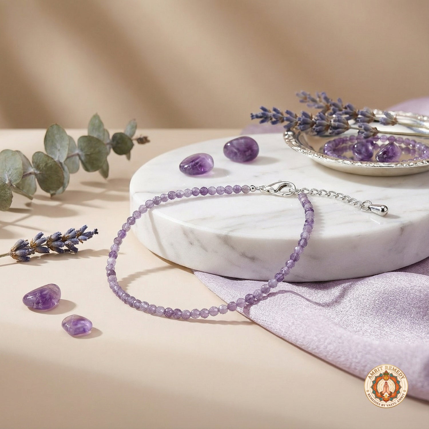 Natural Amethyst Gemstone Healing Anklet
