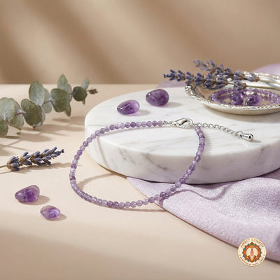 Natural Amethyst Gemstone Healing Anklet