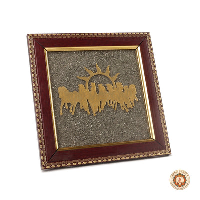 7 Horses on Raw Pyrite Frame