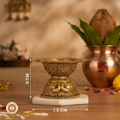 Brass Mayur Oil Lamp for Diwali, Puja & Vastu