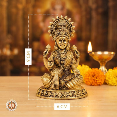 Brass Lakshmi Ganesha Murtis for Wealth, Wisdom & Vastu (9 cm)
