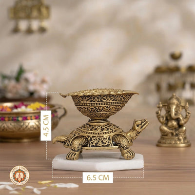 Brass Kachua Diya for Wealth, Longevity & Vastu (4.5 cm)