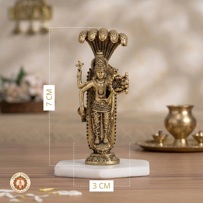 Brass Padmanabha Swamy Murti for Cosmic Peace, Vastu & Pooja
