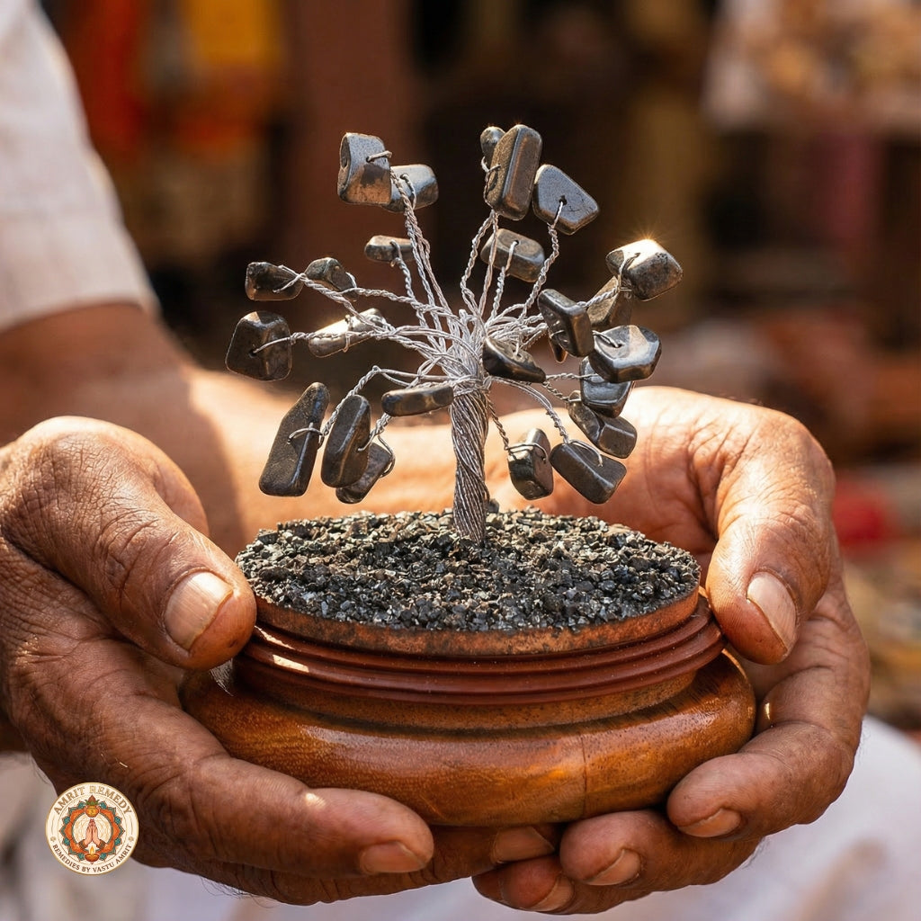 Abundance Pyrite Gemstone Dome Tree for Vastu & Wealth Decor (5 inch)