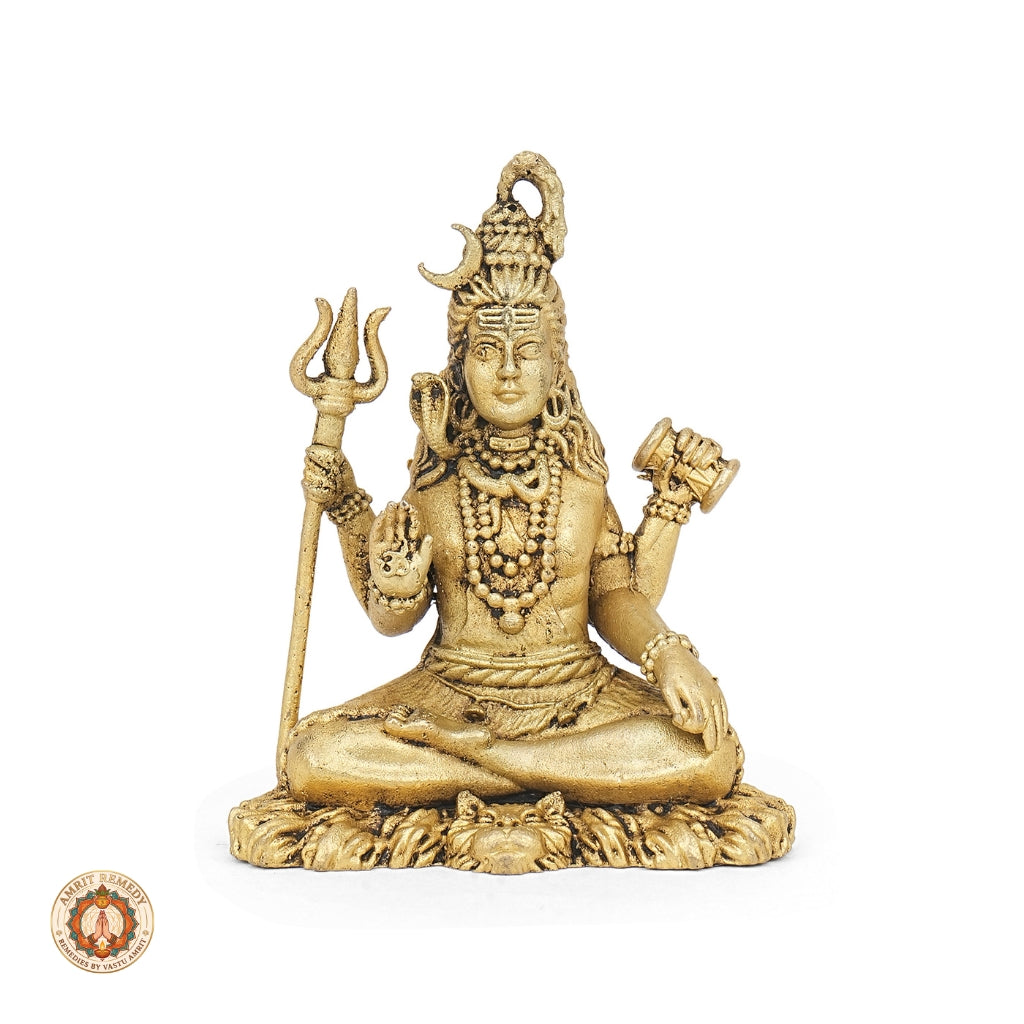 Brass Bholenath Murti for Peace, Meditation & Vastu (6.5 cm)