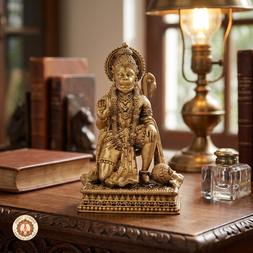 Brass Bajrangbali Murti for Courage, Protection & Vastu (13.5 cm)