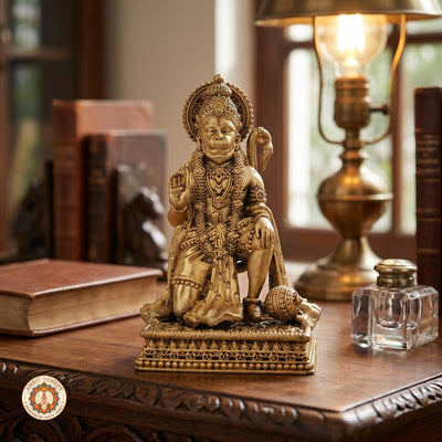 Brass Bajrangbali Murti for Courage, Protection & Vastu (13.5 cm)