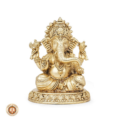 Brass Ganesha Murti for Prosperity, Wisdom & Vastu (9 cm)