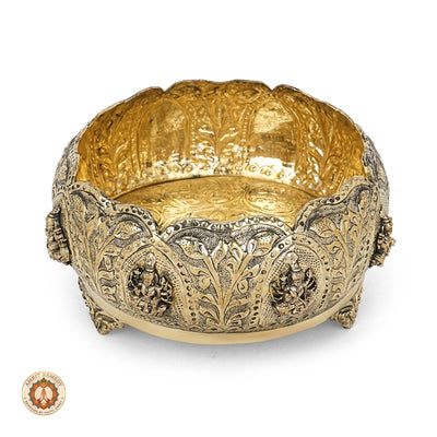 Brass Ashta Lakshmi Urli for Entrance, Vastu & Festive Decor