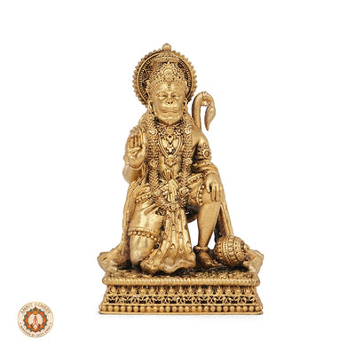 Brass Bajrangbali Murti for Courage, Protection & Vastu (13.5 cm)