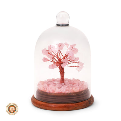 Rose Quartz Dome Crystal Tree for Love Attraction  (5 inch)