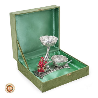 Auspicious Elephant Diya & Prasadam Bowl Set for Mandir, Diwali & Luxury Gifting