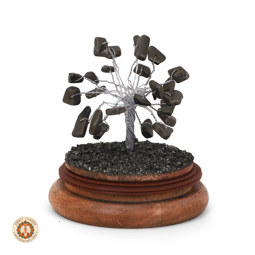 Abundance Pyrite Gemstone Dome Tree for Vastu & Wealth Decor (5 inch)