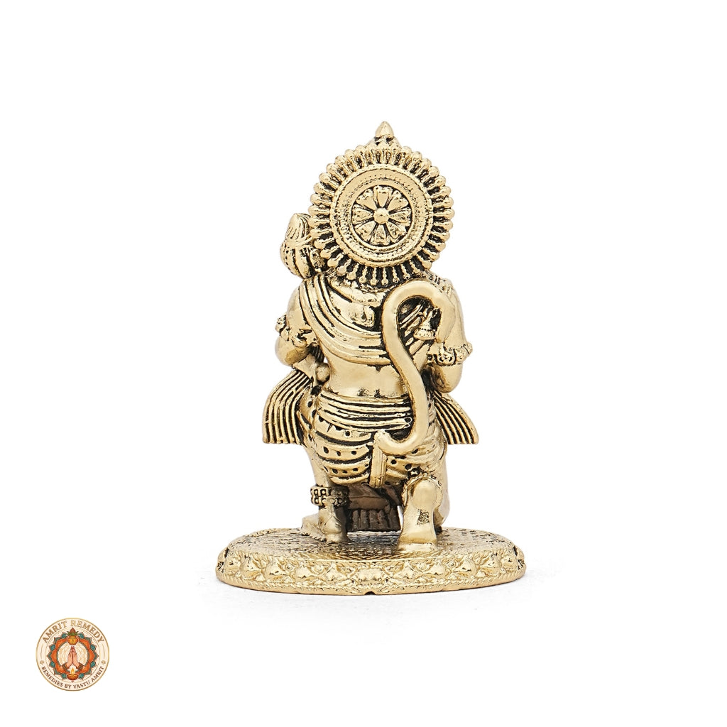 Brass Veer Hanuman Ji Murti for Car Dashboard, Desk & Mandir