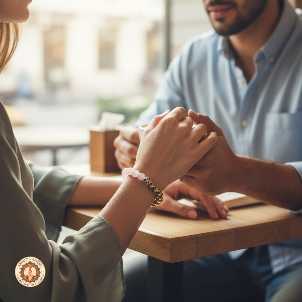 Rose Quartz & Golden Pyrite Bracelet with Buddha
