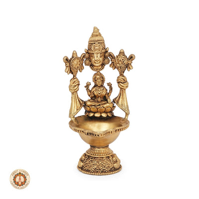 Brass Lakshmi Venkateswara Deepam for Vastu, Puja & Auspicious Decor
