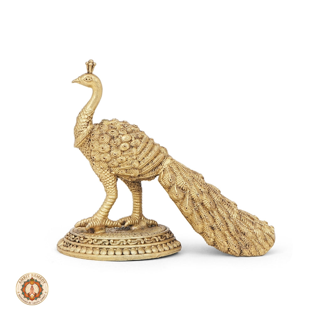 Brass Royal Peacock Showpiece for Home Decor & Vastu