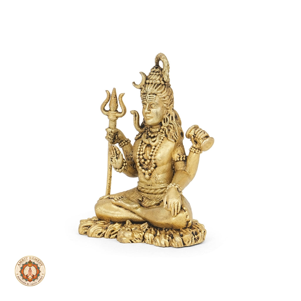 Brass Bholenath Murti for Peace, Meditation & Vastu (6.5 cm)