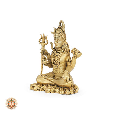 Brass Bholenath Murti for Peace, Meditation & Vastu (6.5 cm)