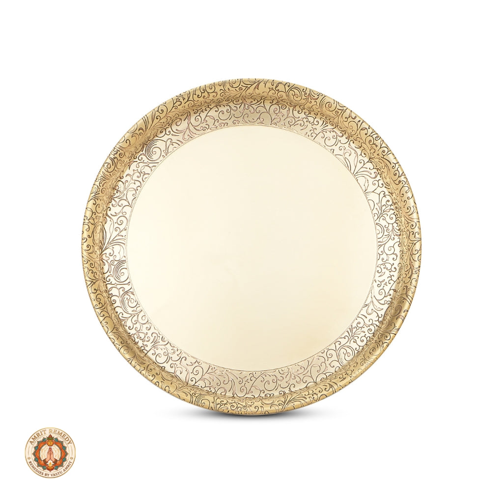 5-Piece Brass Bhog & Pooja Thali Set for Home Mandir & Laddu Gopal Seva
