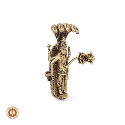 Brass Padmanabha Swamy Murti for Cosmic Peace, Vastu & Pooja