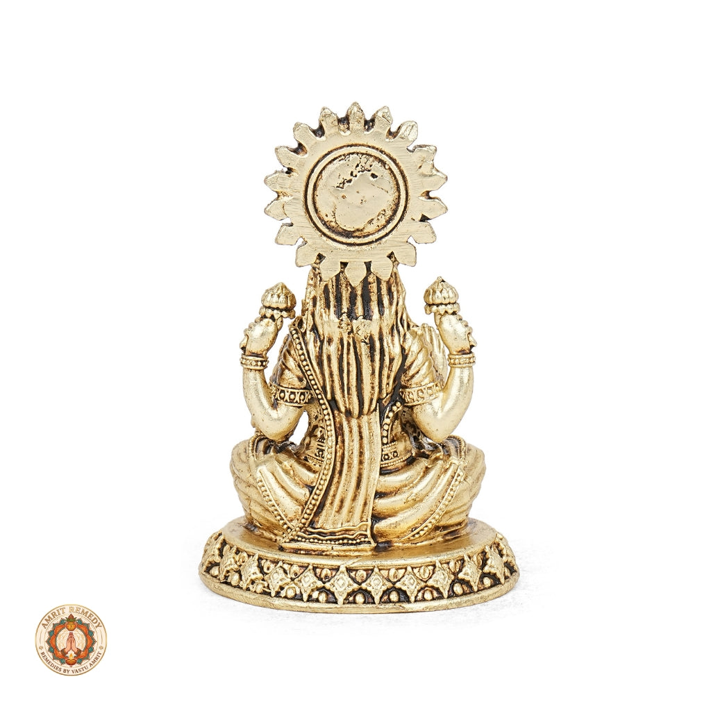 Brass Lakshmi Mata Murti for Home Mandir & Diwali Puja (9 cm)